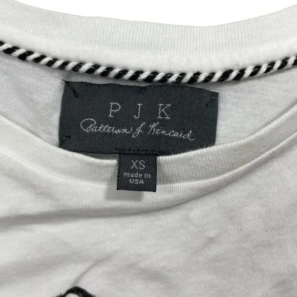 Patterson Kincaid P J K White XS Top Cotton Modal Round Neck Relaxed Comfortable - Picture 4 of 6